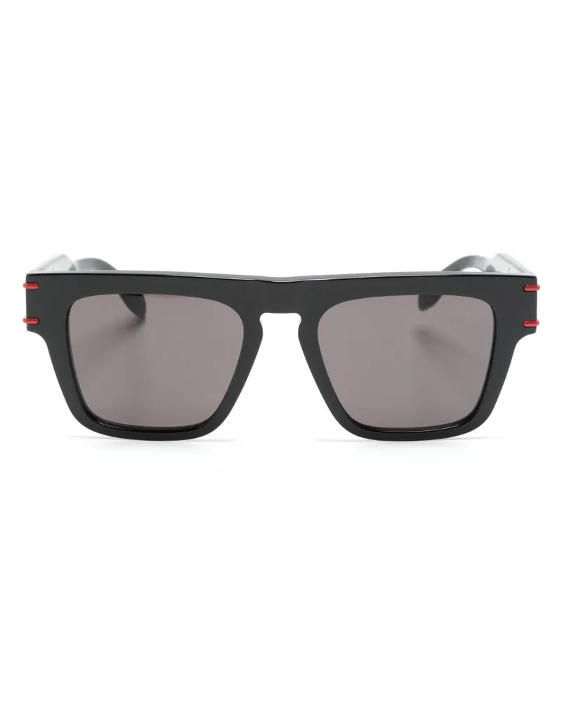 Alexander McQueen Sonnenbrille mit eckigem Gestell Schwarz