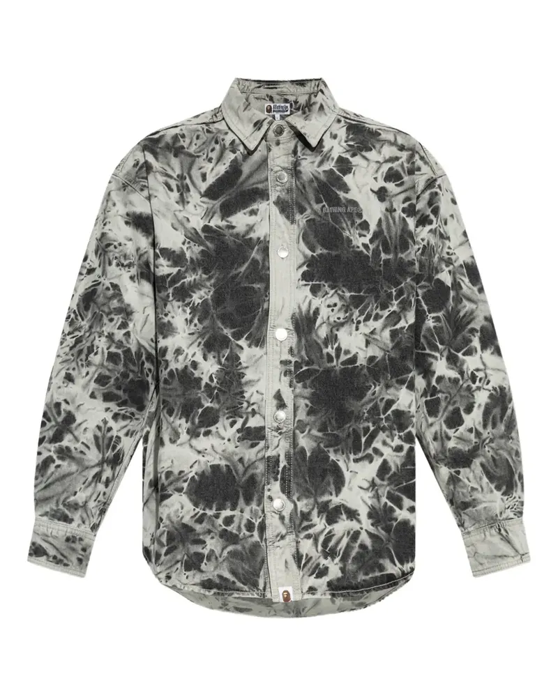 BAPE Hemd mit Batikmuster - Grau Grau