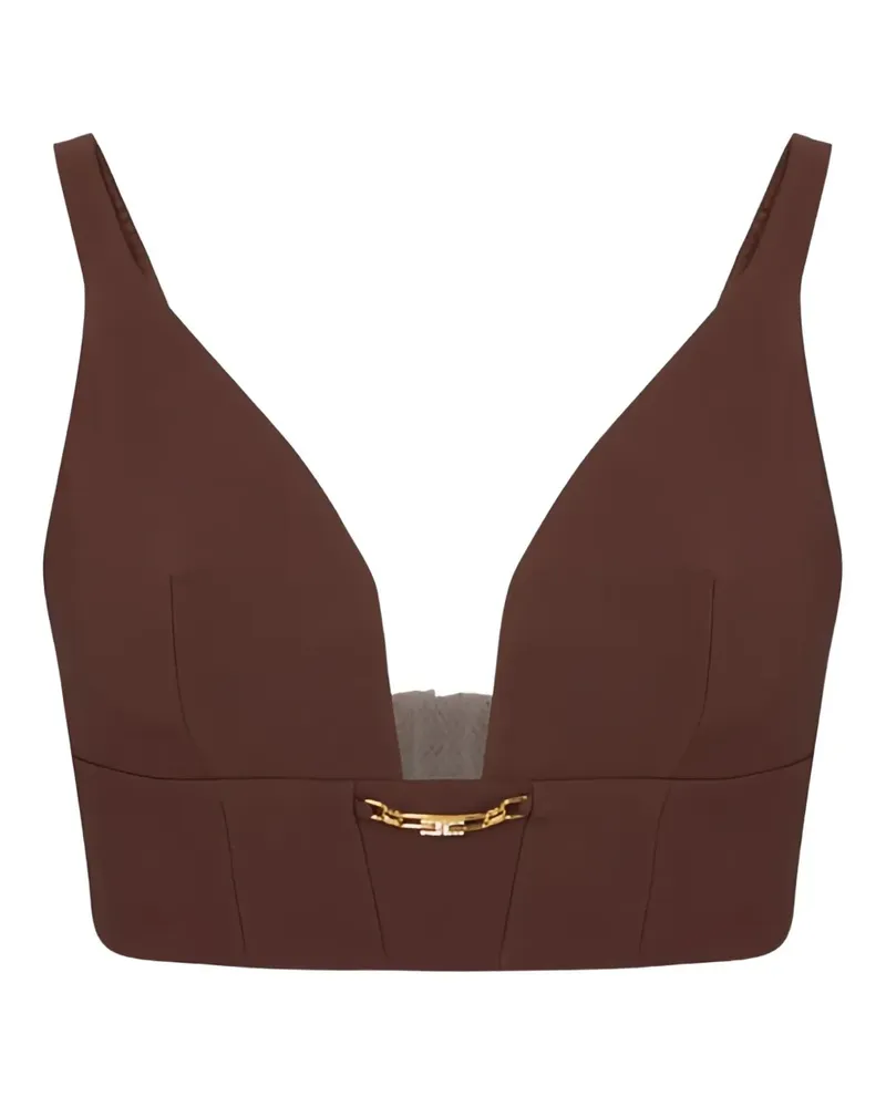Elisabetta Franchi Top mit Schmuckdetail - Braun Braun