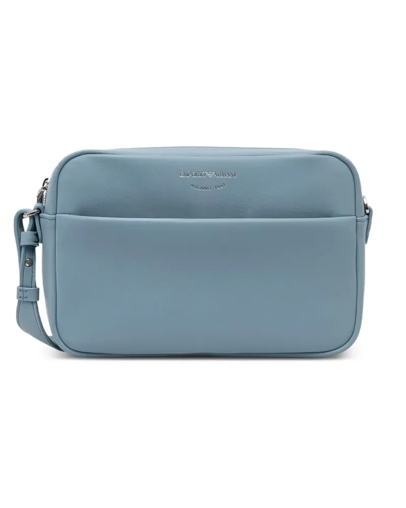 Emporio Armani Schultertasche mit Logo-Print - Blau Blau