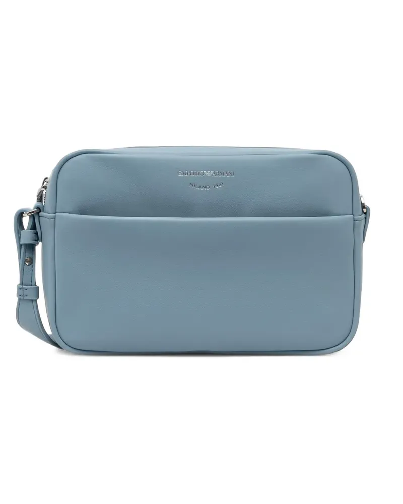 Emporio Armani logo-print shoulder bag - Blau Blau