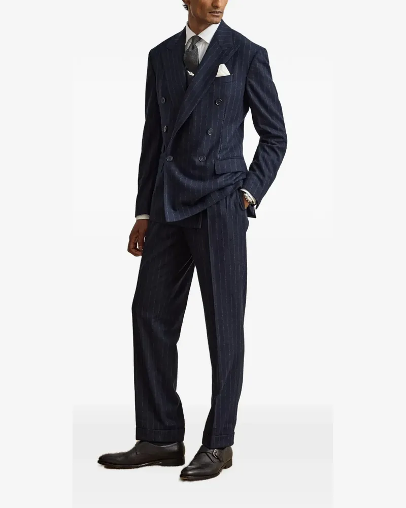 Ralph Lauren Doppelreihiger Kent Anzug mit Nadelstreifen - Blau Blau