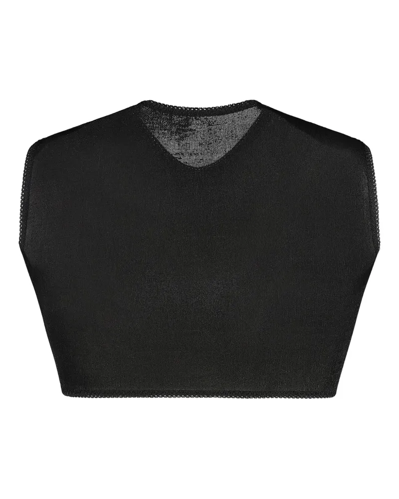 Anna October Drapiertes Cropped-Top - Schwarz Schwarz