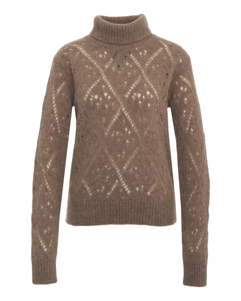 Jucca diamond-knit roll-neck sweater - Braun Braun