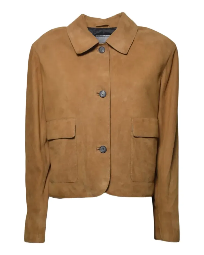 Tagliatore pocket buttoned leather jacket - Braun Braun