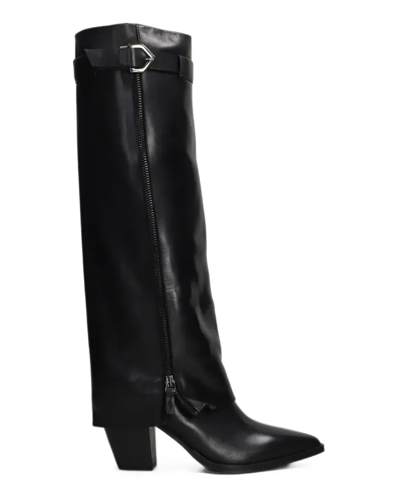 Julie Dee buckled fold-over boots - Schwarz Schwarz