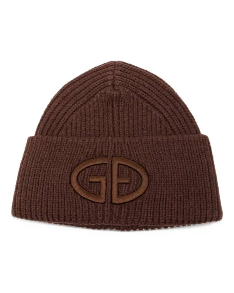 GOLDBERGH Valerie Beanie aus Rippstrick mit Logo-Patch - Braun Braun