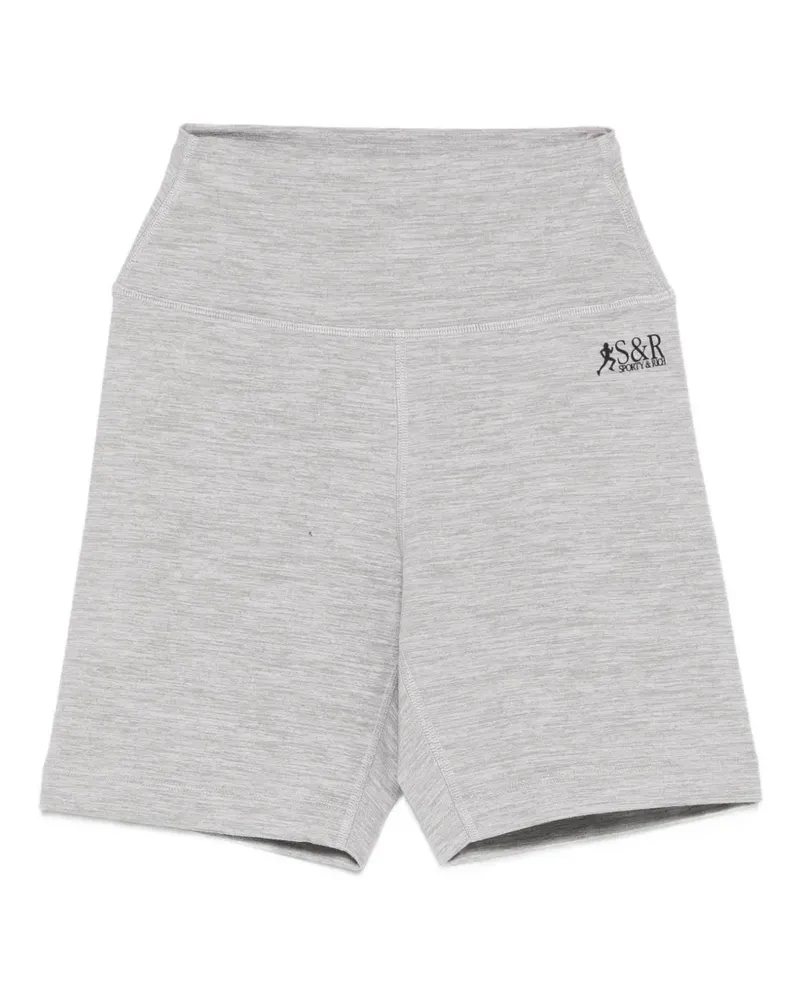 SPORTY & RICH logo-print cycling shorts - Grau Grau