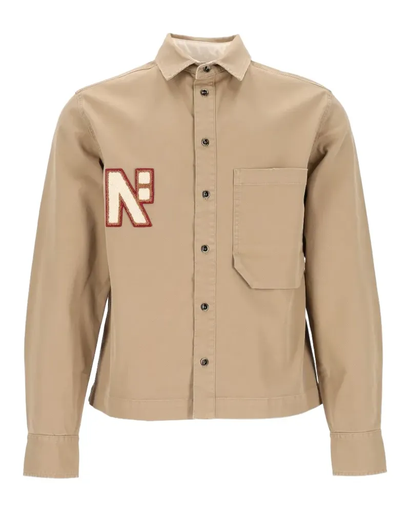 nine:inthe:morning Jonas Hemd mit Logo-Patch - Nude Nude