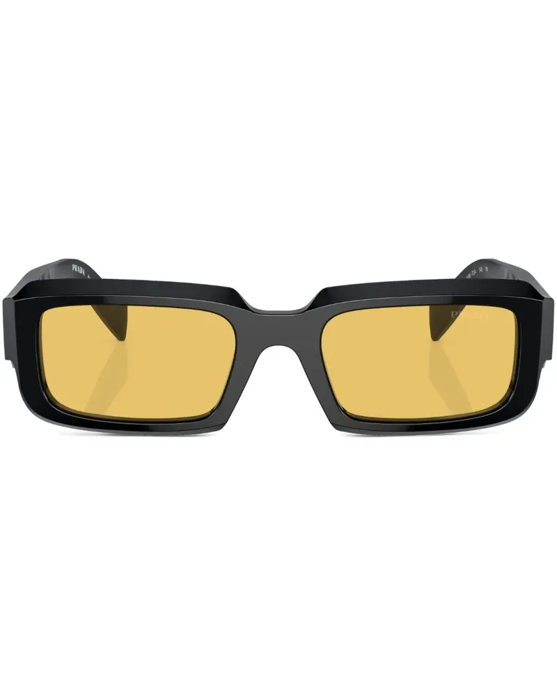 Prada Sonnenbrille mit eckigem Gestell - Schwarz Schwarz
