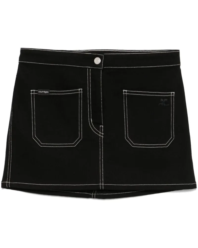 Courrèges Klassischer Jeans-Minirock - Schwarz Schwarz
