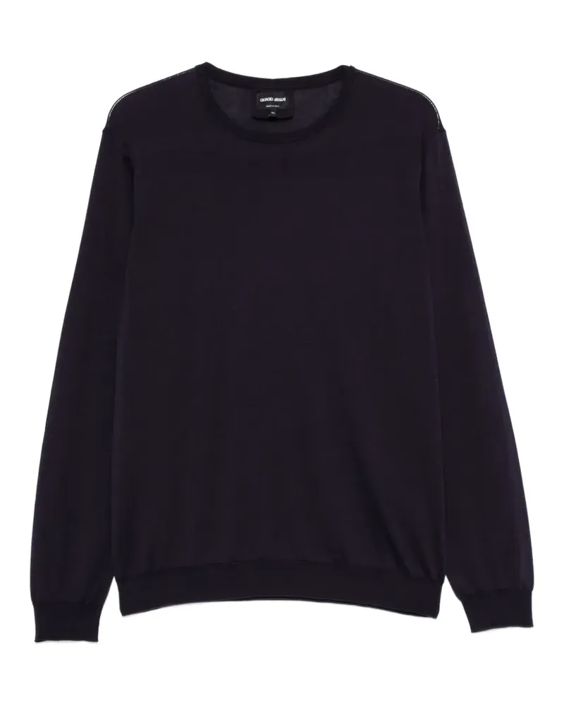 Giorgio Armani Pullover mit Rundhalsausschnitt - Blau Blau