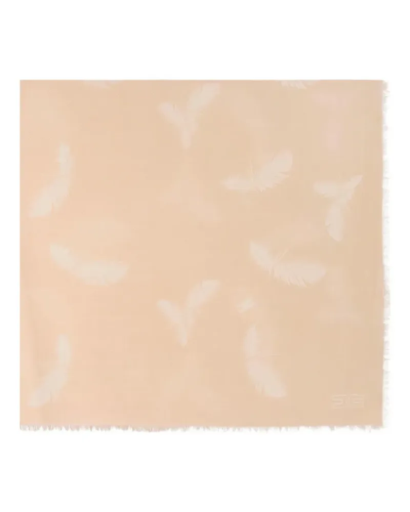 Elisabetta Franchi Schal aus Wolle und Kaschmir - Nude Nude