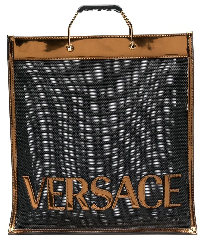 Versace Semi-transparenter Shopper Schwarz