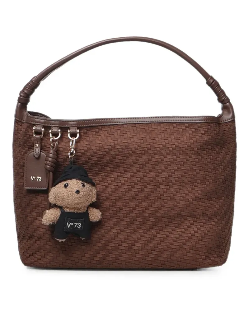 V°73 Gewebte Schultertasche mit Anhänger - Braun Braun
