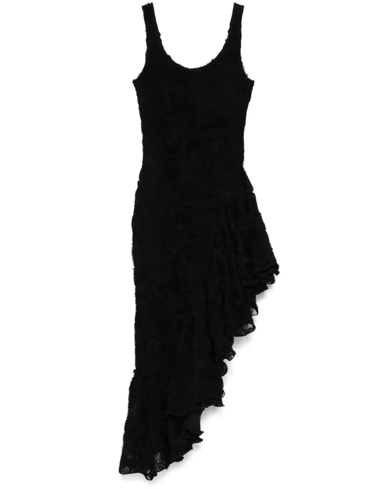 ROTATE Birger Christensen Midikleid aus Blumen-Mesh - Schwarz Schwarz