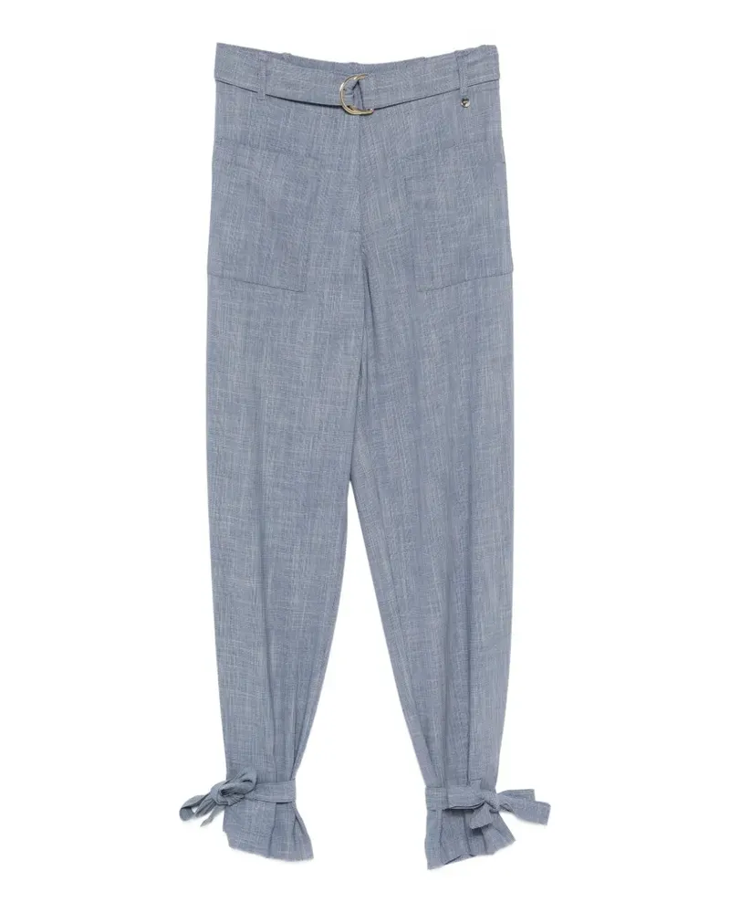 Liu Jo belted bow-detail trousers - Blau Blau