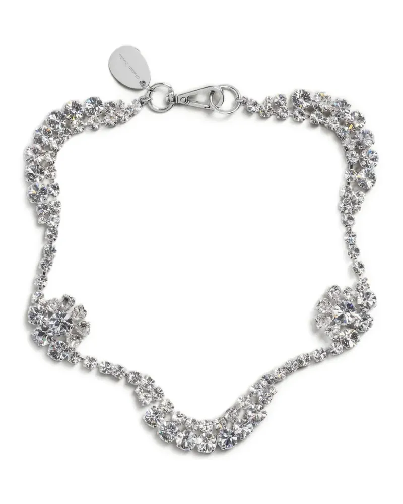 Simone Rocha scalloped Sepal crystal necklace - Silber Silber