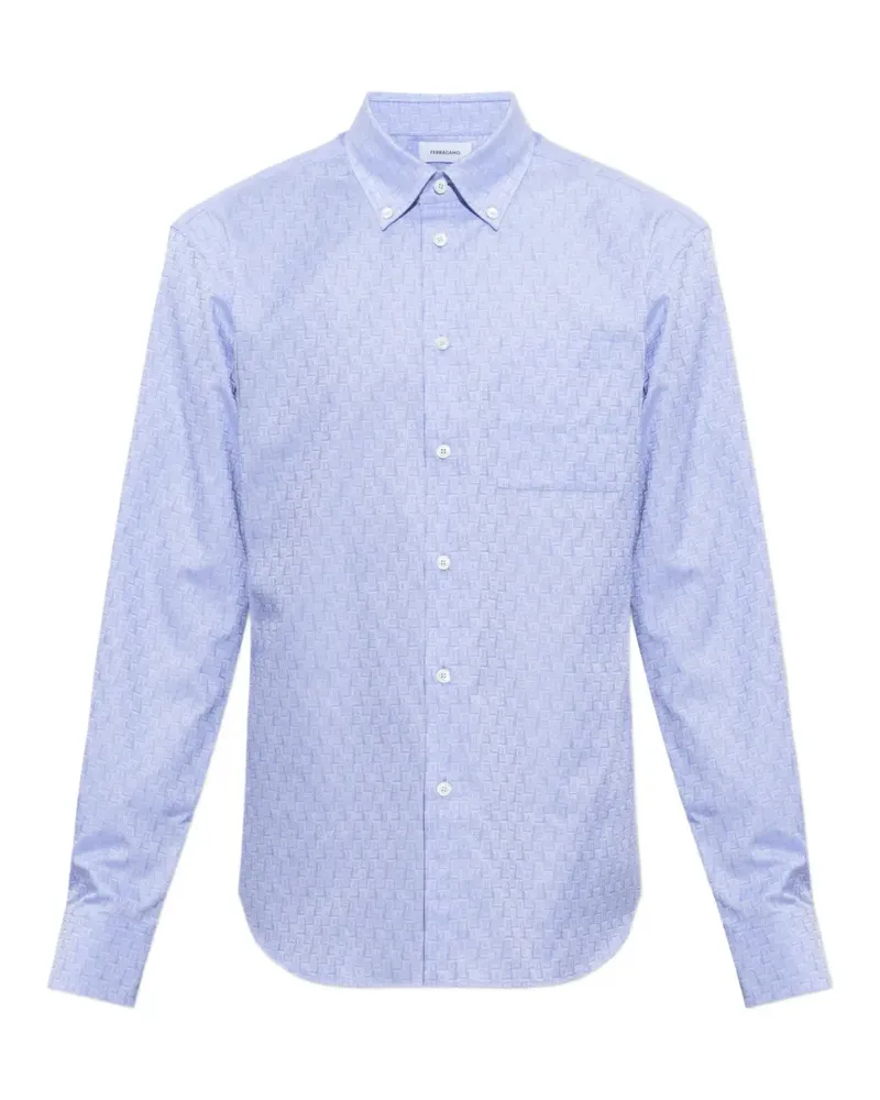 Ferragamo Gancini jacquard shirt - Blau Blau