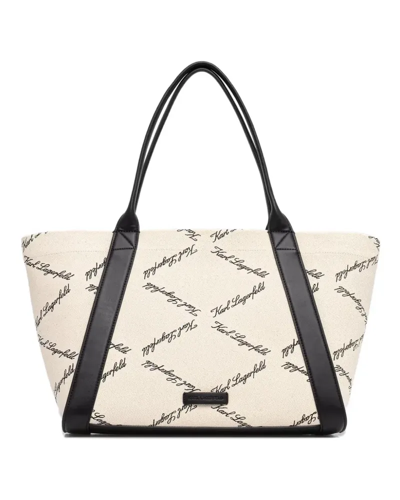 Karl Lagerfeld K/Ville logo-print tote bag - Nude Nude