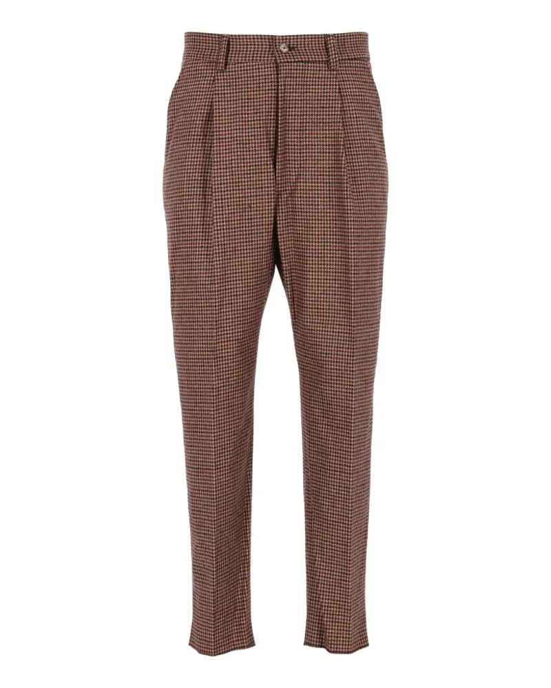 Eleventy Cropped-Hose mit Hahnentrittmuster - Braun Braun