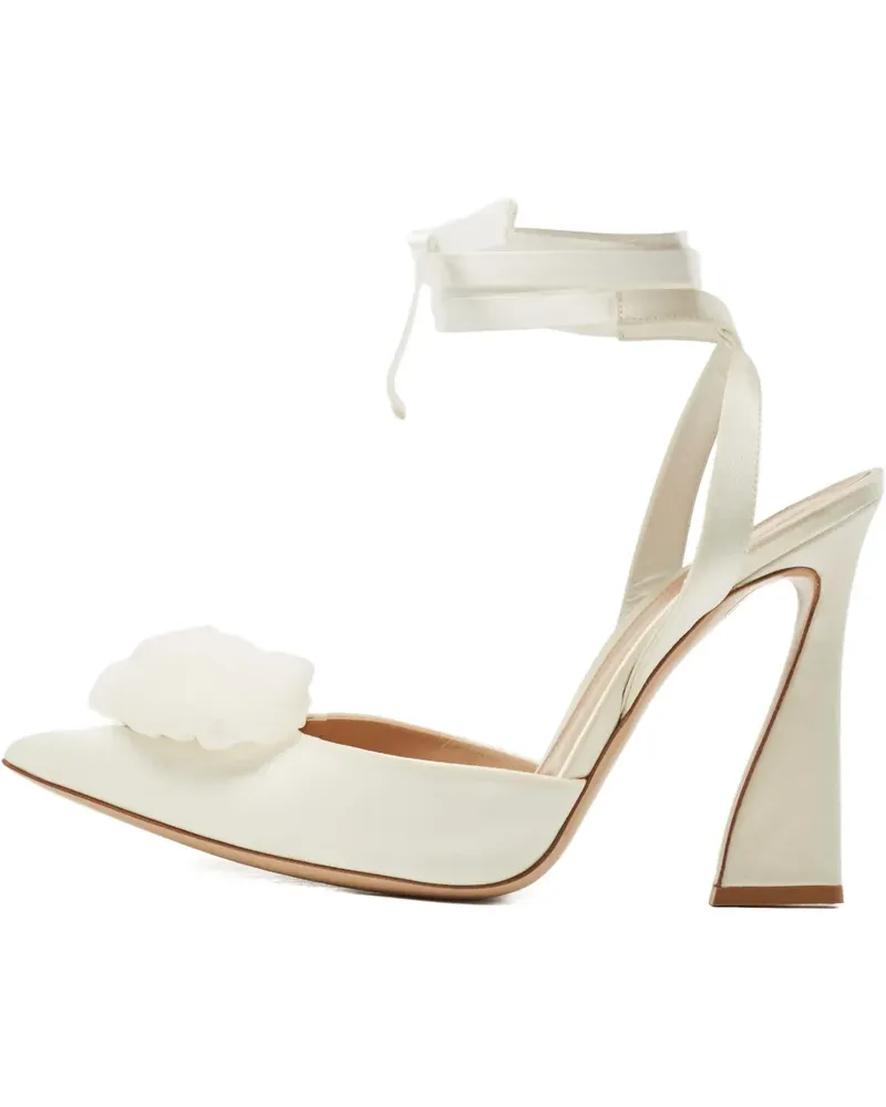 Gianvito Rossi Pumps mit Blumenapplikation - Weiß Weiß