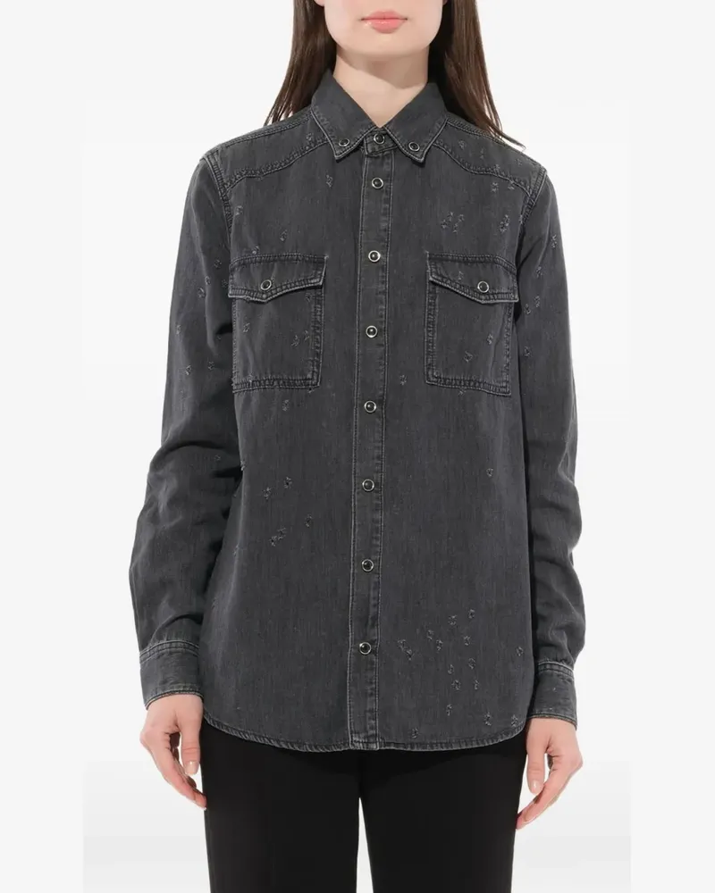 Givenchy Jeanshemd in Distressed-Optik - Grau Grau