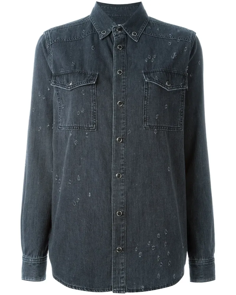 Givenchy Jeanshemd in Distressed-Optik - Grau Grau