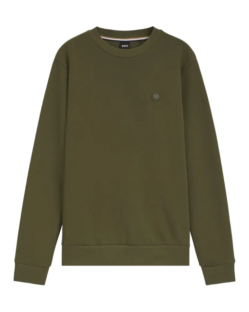 HUGO BOSS Sweatshirt aus Baumwollgemisch mit Double B-Monogramm - Grün Grün