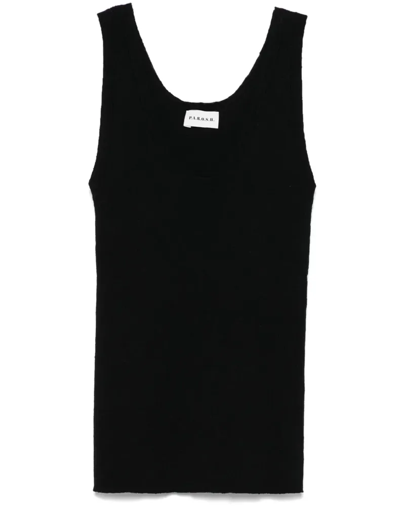 P.A.R.O.S.H. P.A.R.O H. Geripptes Tanktop - Schwarz Schwarz