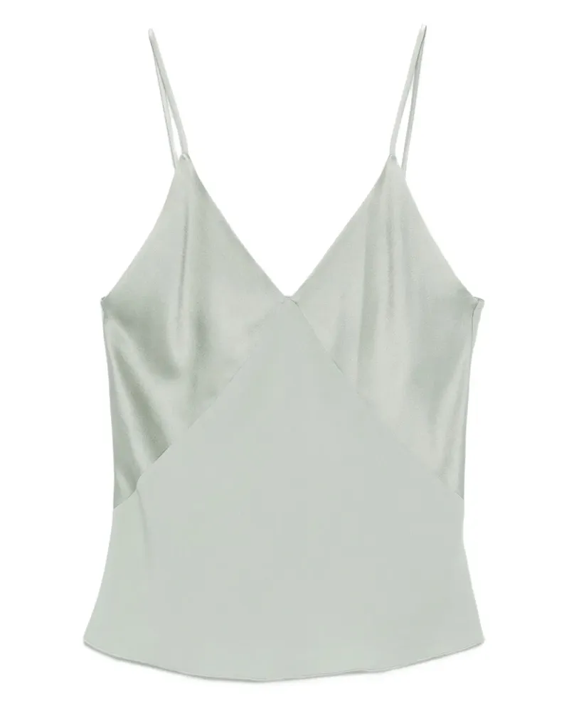 forte_forte Tanktop aus Satin - Grün Grün