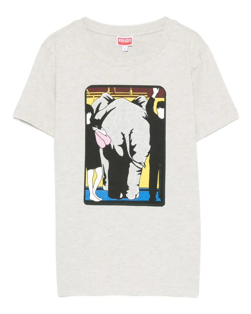 Kenzo Oberteil mit Elefanten-Print - Grau Grau
