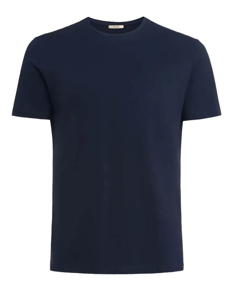 12 STOREEZ Schmales T-Shirt - Blau Blau