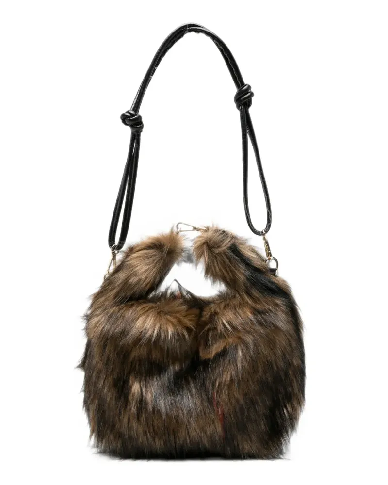 La Milanesa Schultertasche aus Faux Fur - Braun Braun