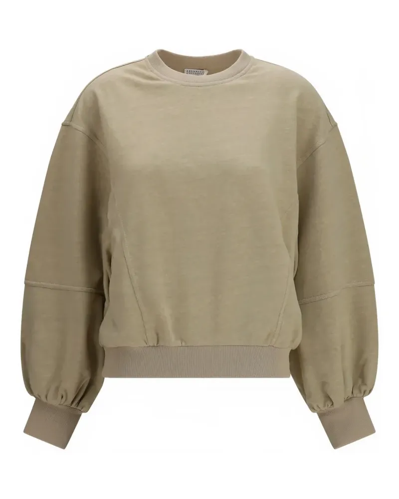 Brunello Cucinelli balloon-sleeve sweatshirt - Nude Nude