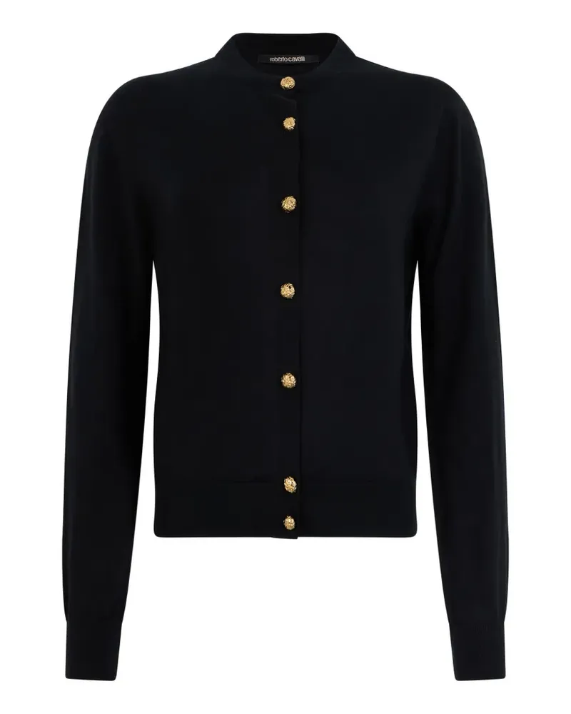 Roberto Cavalli Cardigan mit Löwenkopfknöpfen - Schwarz Schwarz