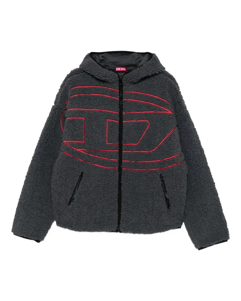 Diesel Kapuzenjacke mit Logo - Grau Grau