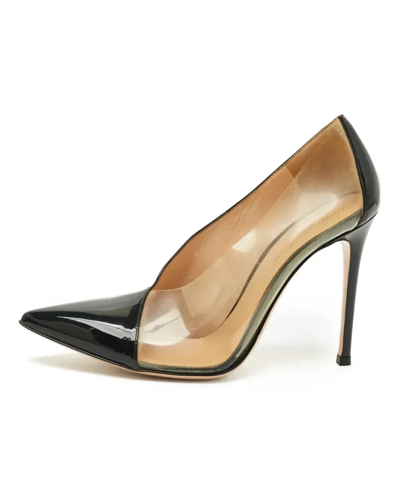 Gianvito Rossi Plexi Pumps mit Lackoptik - Schwarz Schwarz