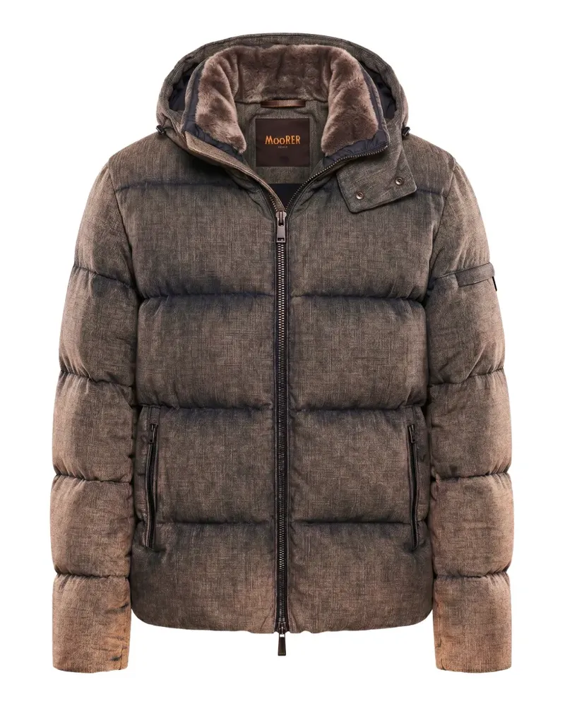 MOORER Raul padded hooded jacket - Braun Braun