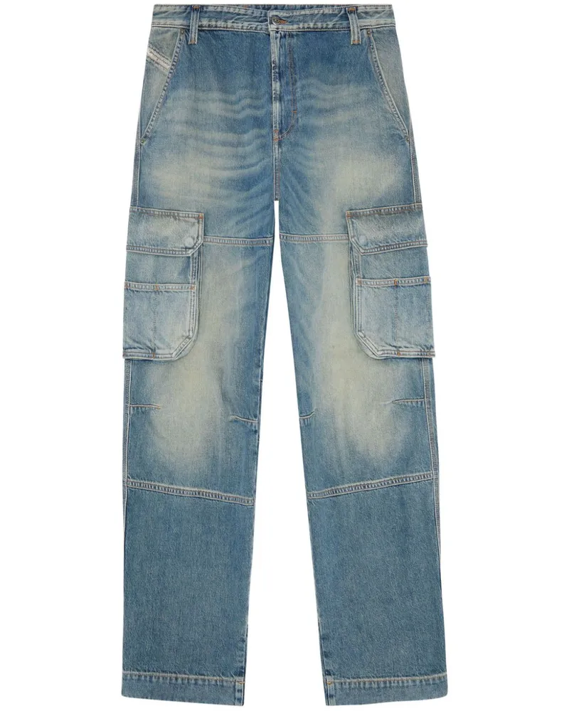 Diesel D-Fish Straight-Leg-Jeans - Blau Blau