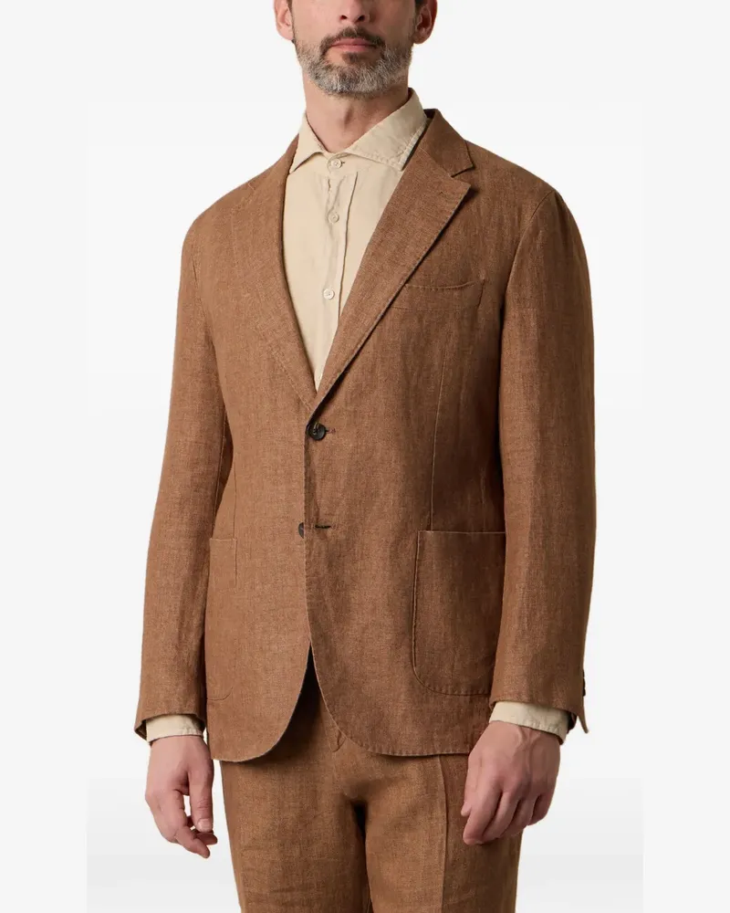 Brooks Brothers herringbone linen blazer - Braun Braun