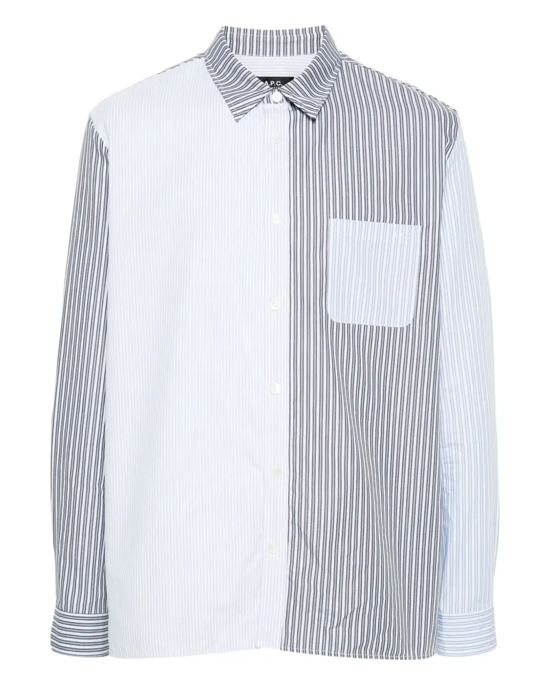 A.P.C. Gestreiftes Hemd - Blau Blau