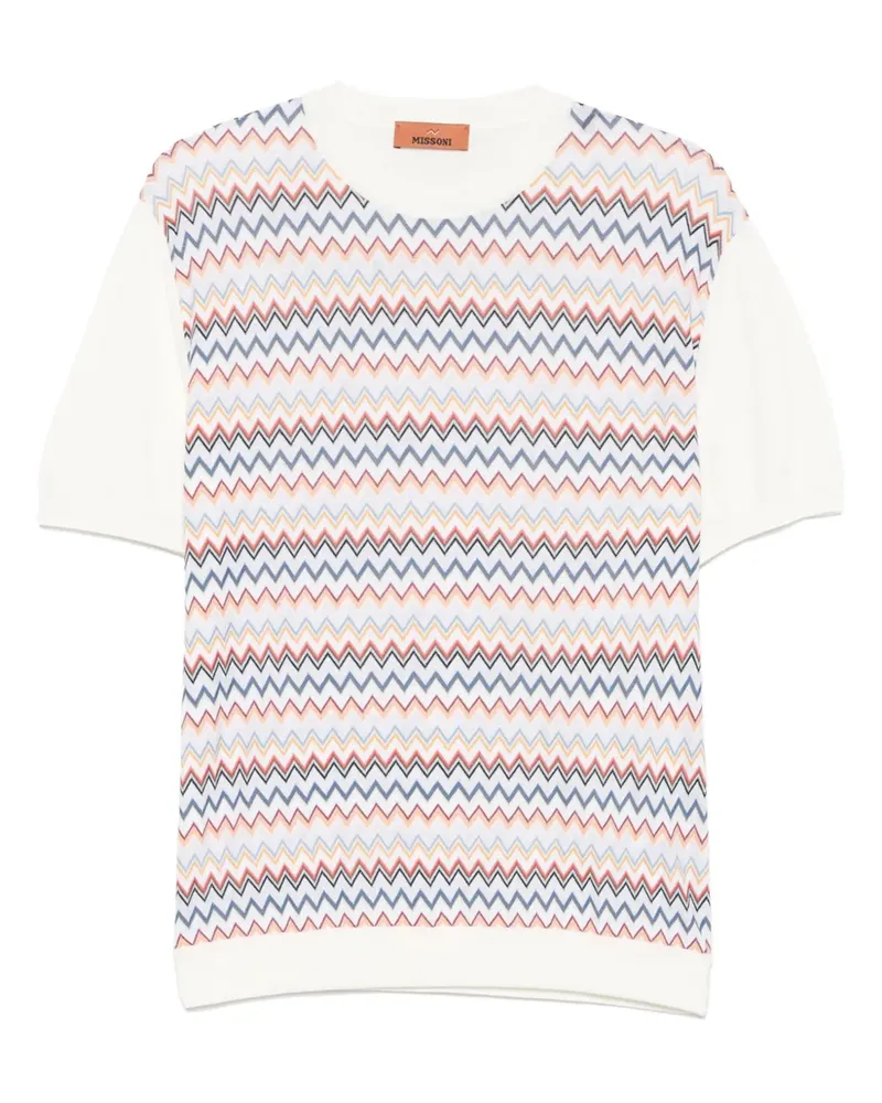 Missoni T-Shirt mit Zickzackmuster - Weiß Weiß
