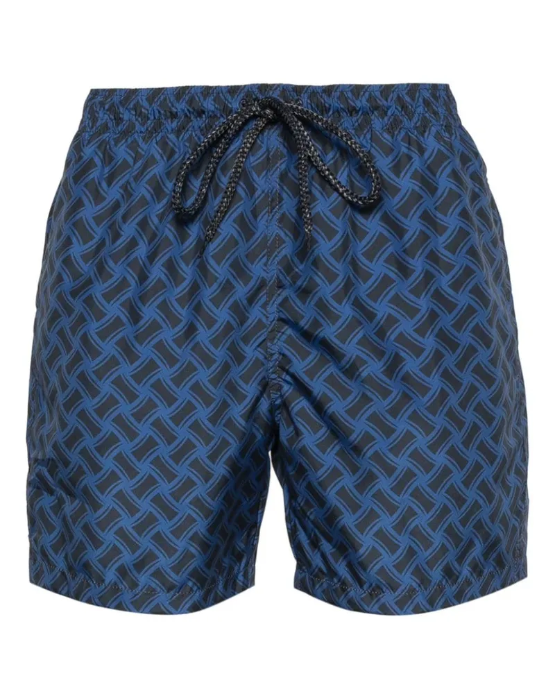 Drumohr  Badeshorts mit grafischem Print Blau