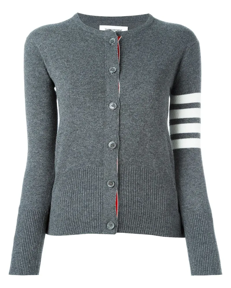Thom Browne Kaschmir-Cardigan mit vier Streifen am Ärmel - Grau Grau