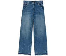 Wide-Leg-Jeans mit Strass