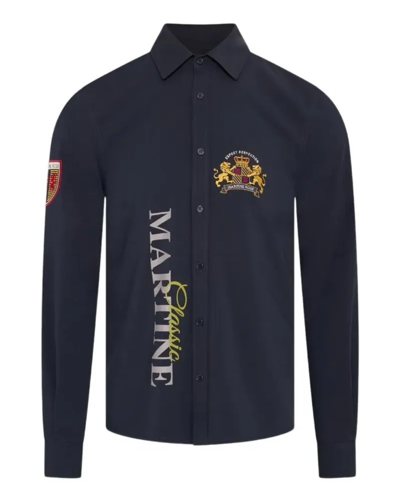Martine Rose Sporthemd mit Logo-Stickerei - Blau Blau