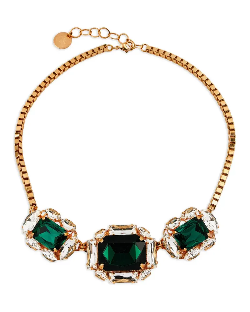 Anton Heunis crystal-embellished box-chain necklace - Gold Gold