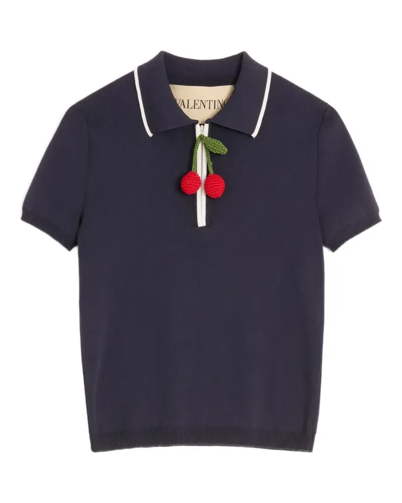 Valentino Garavani Poloshirt mit Kirschanhänger - Blau Blau