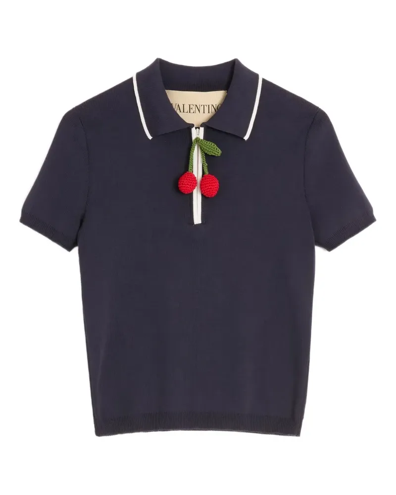Valentino Garavani Poloshirt mit Kirschanhänger - Blau Blau